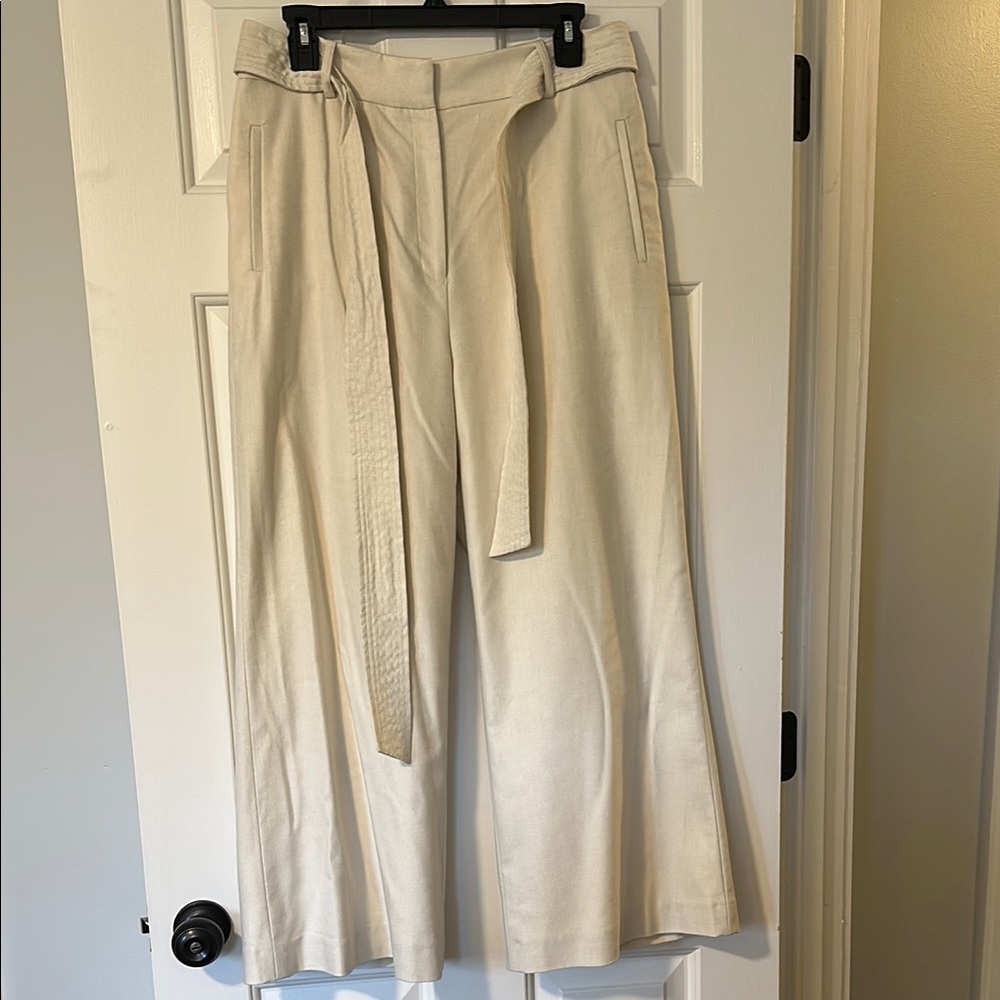 Antonio Melani Cream belted Wide-Leg Pants